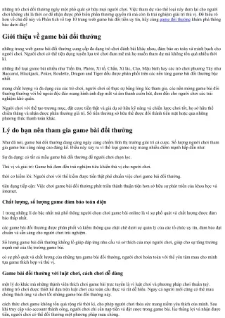 TOP 9  Game bài đổi thưởng qua ngân hàng uy tín