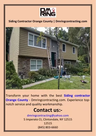 Siding Contractor Orange County  Dmringcontracting.com