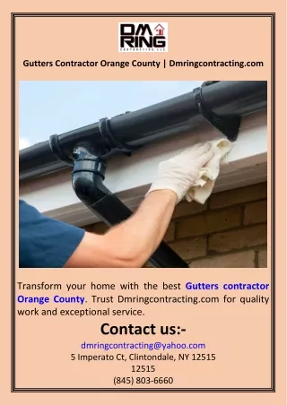 Gutters Contractor Orange County  Dmringcontracting.com