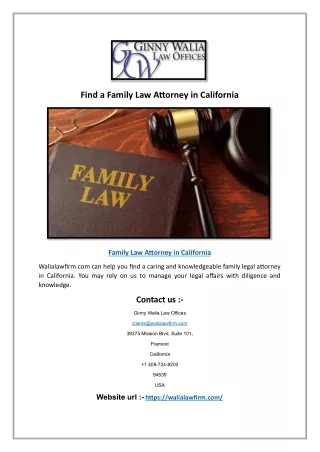 Find a Family Law Attorney in California