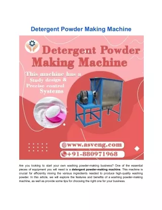 Detergent Powder Making Machine