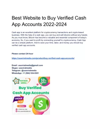 Bast Websit to Buy Verified Cash App Accounts In This Year 100% | PDF