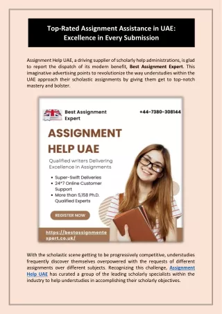 Top-Rated Assignment Assistance in UAE