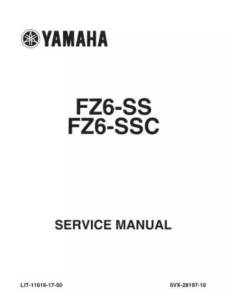 2004 Yamaha FZ6-SS FZ6-SSC Service Repair Manual