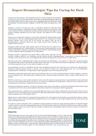 Expert Dermatologist Tips for Caring for Dark Skin