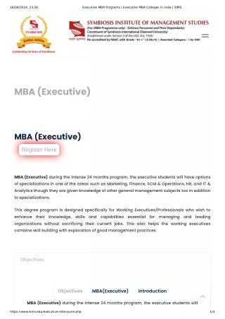 Executive MBA Programs _ Executive MBA Colleges in india _ SIMS