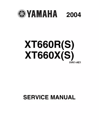 2004 Yamaha XT 660 XT660 X(S) Service Repair Manual