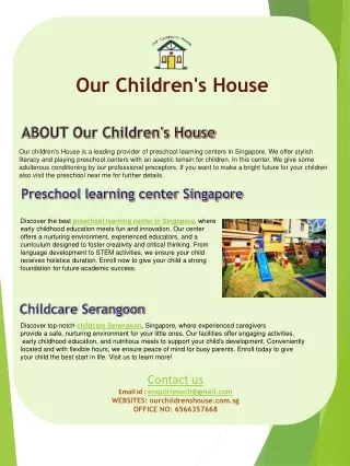 childcare centre in Serangoon
