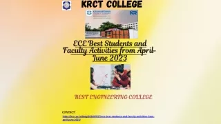 ECE Best Students and Faculty Activities from April-June 2023