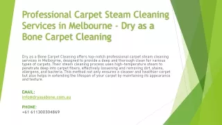 Professional Carpet Steam Cleaning Services in Melbourne