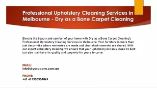Professional Upholstery Cleaning Services in Melbourne