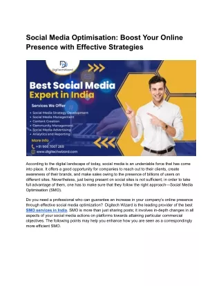 Social Media Optimisation: Boost Your Online Presence with Effective Strategies