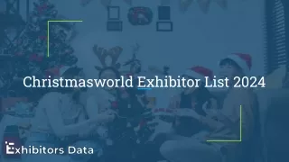 Christmasworld Exhibitor List 2024