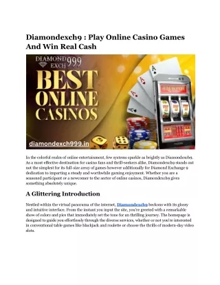 Diamondexch9 - Play Online Casino Games And Win Real Cash