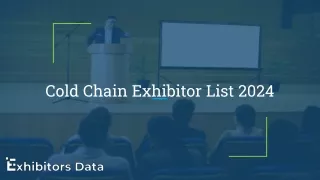 Cold Chain Exhibitor List 2024