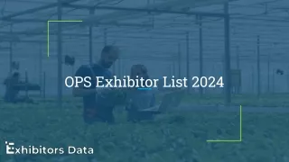 OPS Exhibitor List 2024