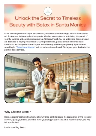 Unlock the Secret to Timeless Beauty with Botox in Santa Monica