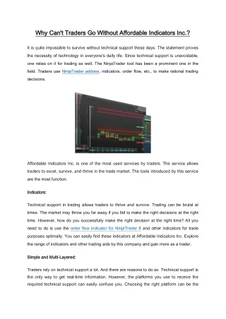 Why Can't Traders Go Without Affordable Indicators Inc.