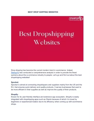 BEST DROP SHIPPING WEBSITES