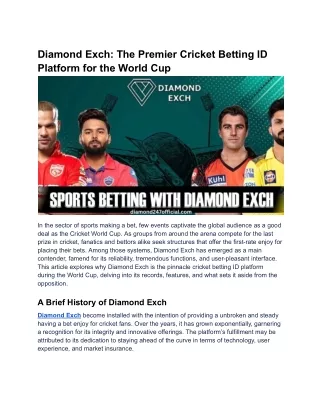 Diamond Exch_ The Premier Cricket Betting ID Platform for the World Cup