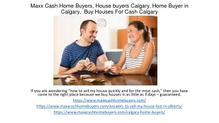 House buyers Calgary, Maxx Cash Home Buyers, House buyers Calgary