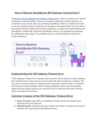 How to Resolve QuickBooks 504 Gateway Timeout Error_