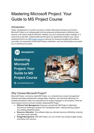 Mastering Microsoft Project_ Your Guide to MS Project Course