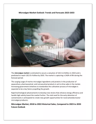 Microalgae Market Outlook: Trends and Forecasts 2023-2033