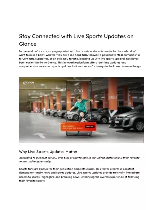 _Stay Connected with Live Sports Update on Glance