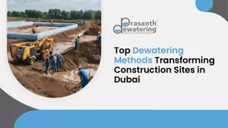 Prasanth Dewatering - Expert Groundwater Control Dubai Services