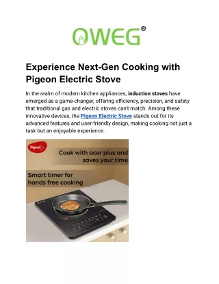 Experience Next-Gen Cooking with Pigeon Electric Stove