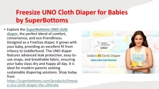 Freesize UNO Cloth Diaper for Babies by SuperBottoms