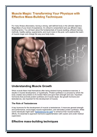 Muscle Magic: Transforming Your Physique with Effective Mass-Building Technique