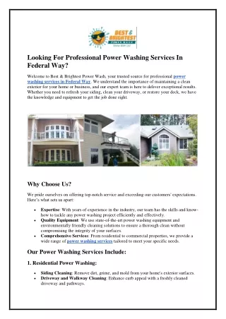 Looking For Professional Power Washing Services In Federal Way