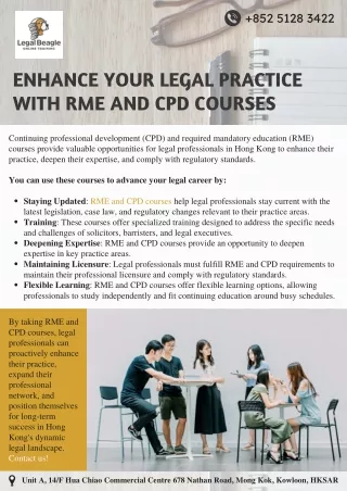 Enhance Your Legal Practice with RME and CPD Courses