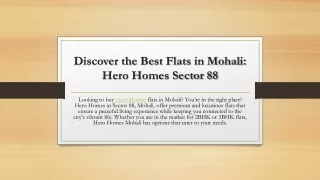 Discover the Best Flats in Mohali hero home