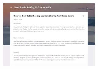 Discover Steel Rudder Roofing_ Jacksonville's Top Roof Repair Experts