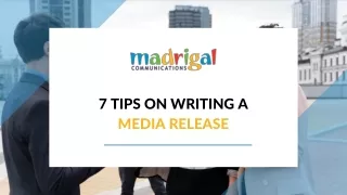 Writing a Media Release Made Easy | Madrigal Communications