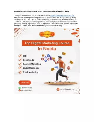 Master Digital Marketing Course in Noida - Elevate Your Career with Expert Train