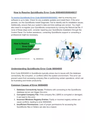 How to Resolve QuickBooks Error Code 80004005_80004003_