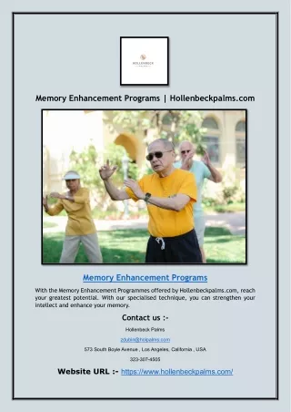 Memory Enhancement Center | Hollenbeckpalms.com