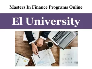 Masters In Finance Programs Online