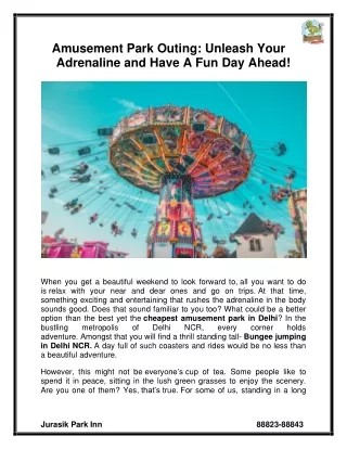 Amusement Park Outing Unleash Your Adrenaline and Have A Fun Day Ahead!