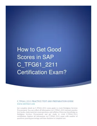 How to Get Good Scores in SAP C_TFG61_2211 Certification Exam?