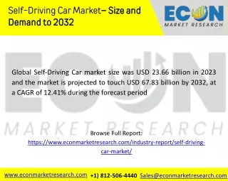 Self-Driving Car Market: Revolutionizing the Future of Transportation