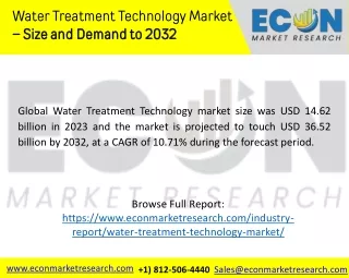 Water Treatment Technology Market: Innovations, Trends, and Future Outlook