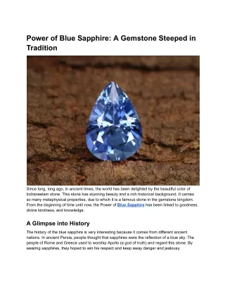 Power of Blue Sapphire_ A Gemstone Steeped in Tradition