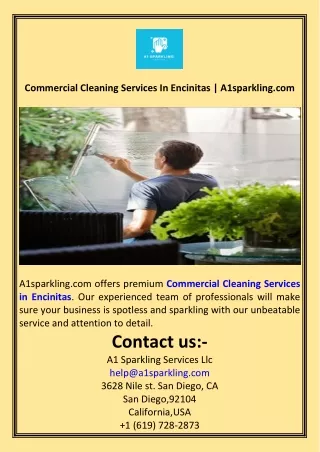 Commercial Cleaning Services In Encinitas  A1sparkling.com