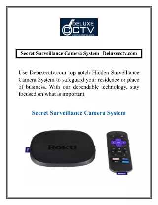 Secret Surveillance Camera System | Deluxecctv.com