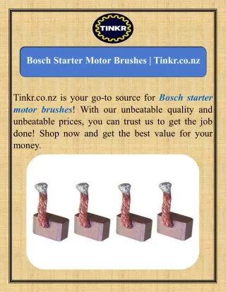 Bosch Starter Motor Brushes  Tinkr.co.nz